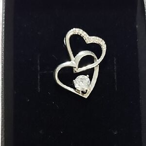 Elegant Silver Tone Heart Pendant